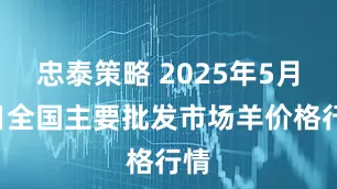 忠泰策略 2025年5月4日全国主要批发市场羊价格行情